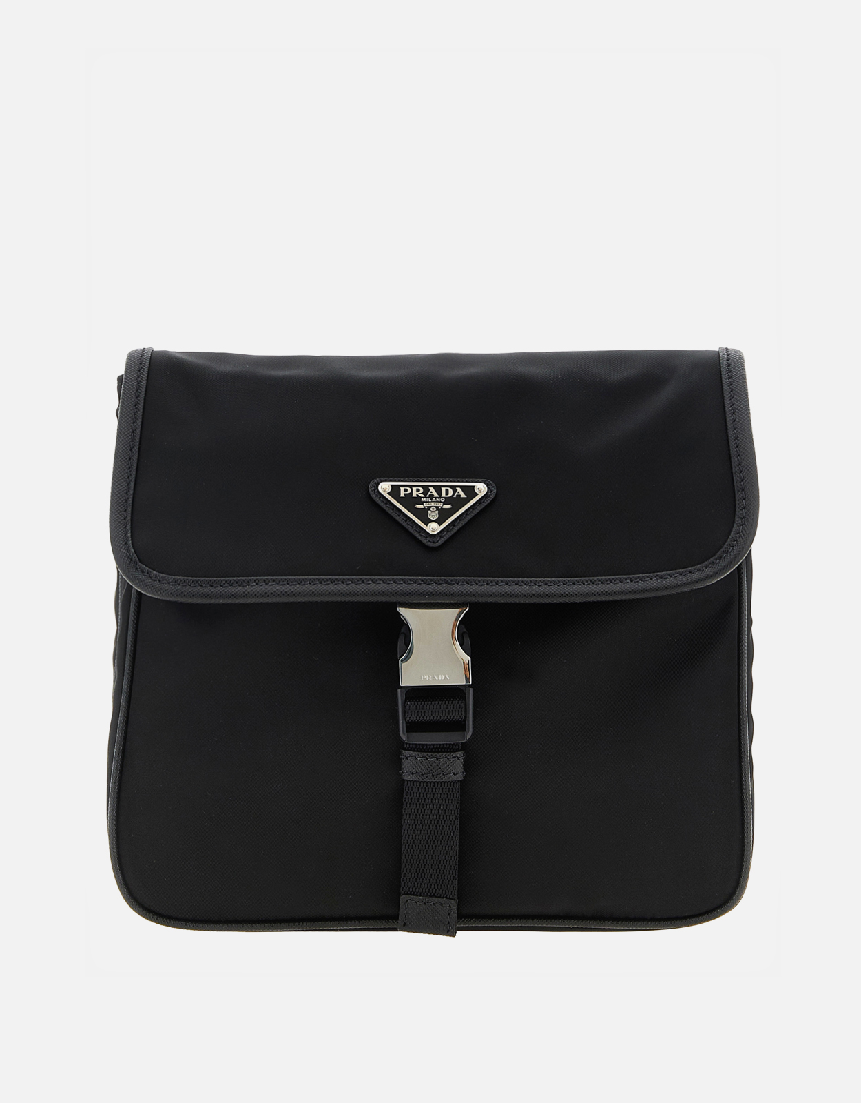 Prada メンズ Re-Nylonとサフィアーノレザーのショルダーバッグ