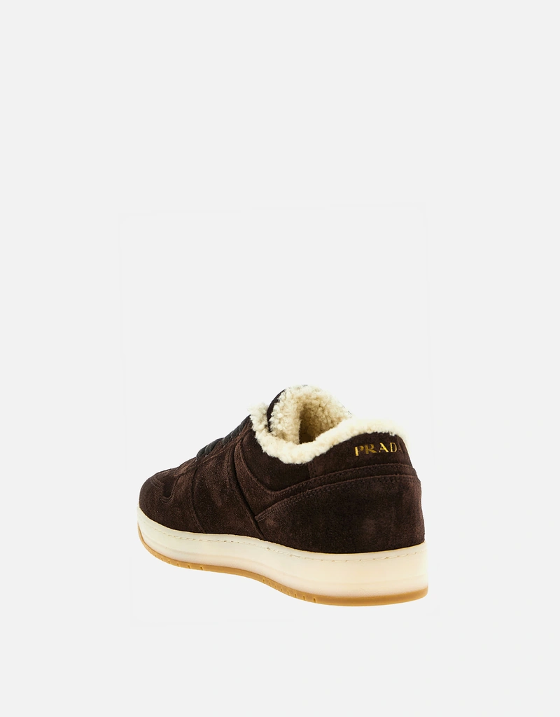 Prada メンズ Downtown カーフレザー スエード スニーカー () IFCHIC.COM