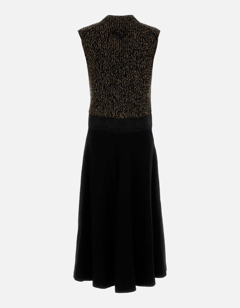 Prada Black Fleece Wool Casual Dress - IT40 | M Prada Black Fleece Wool Casual Dress - IT40 | M