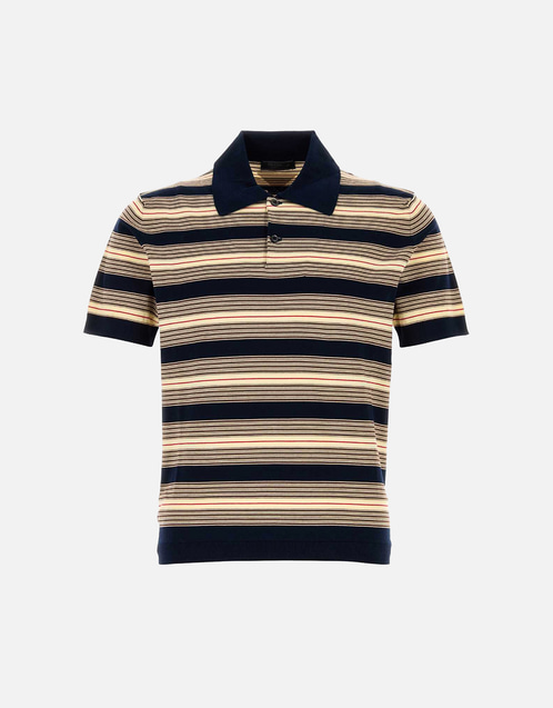 Prada メンズストライプコットンポロシャツ (すべての新品) IFCHIC.COM