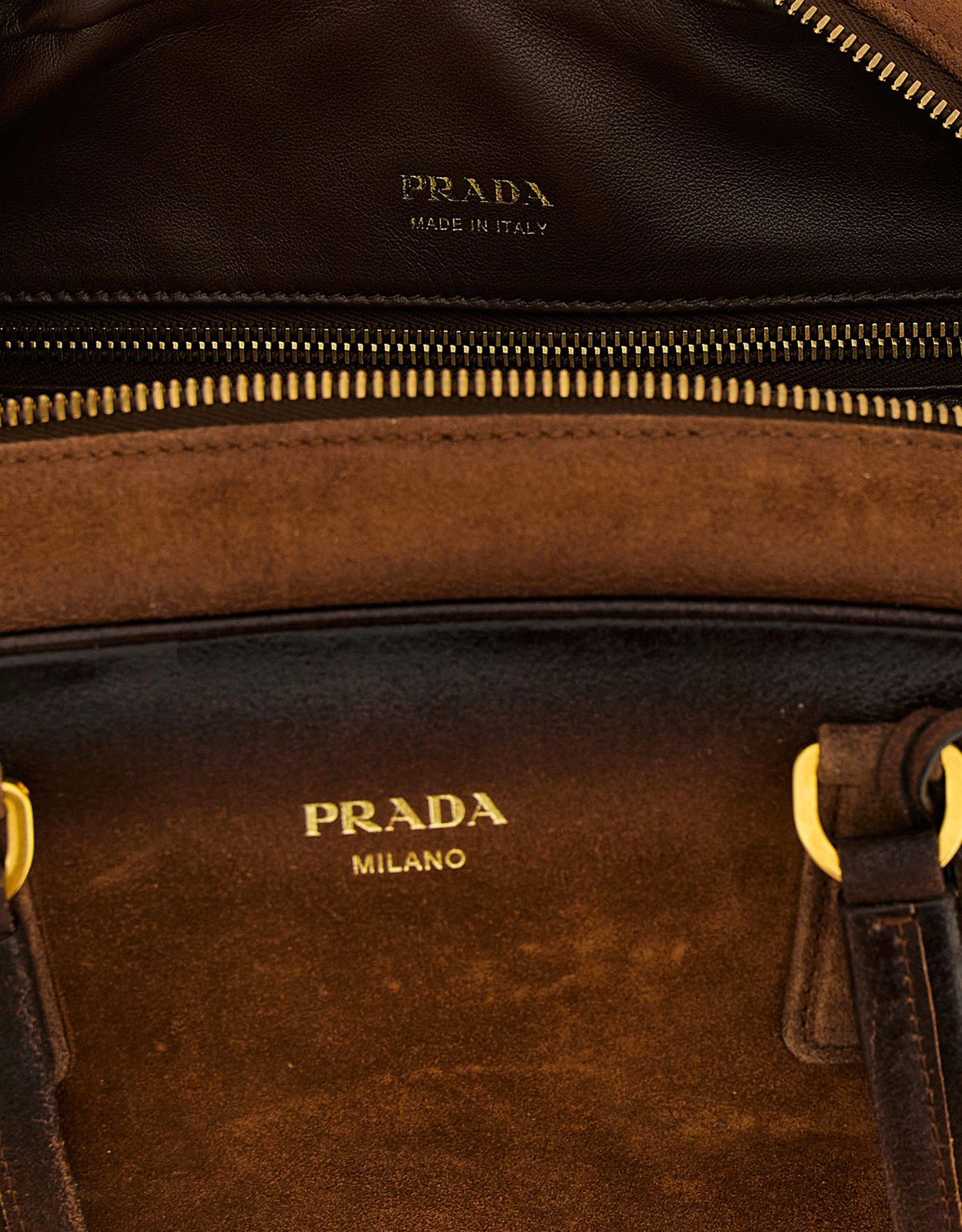 PRADAカーフバック ブラウン Prada ミディアムスエードカーフレザーボウリングバッグ () IFCHIC.COM