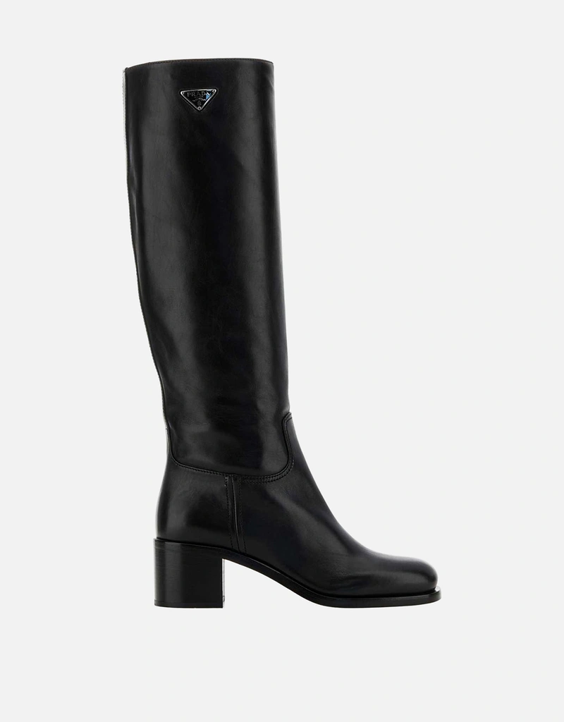 Prada ブラックスムースラムレザーブーツ () IFCHIC.COM