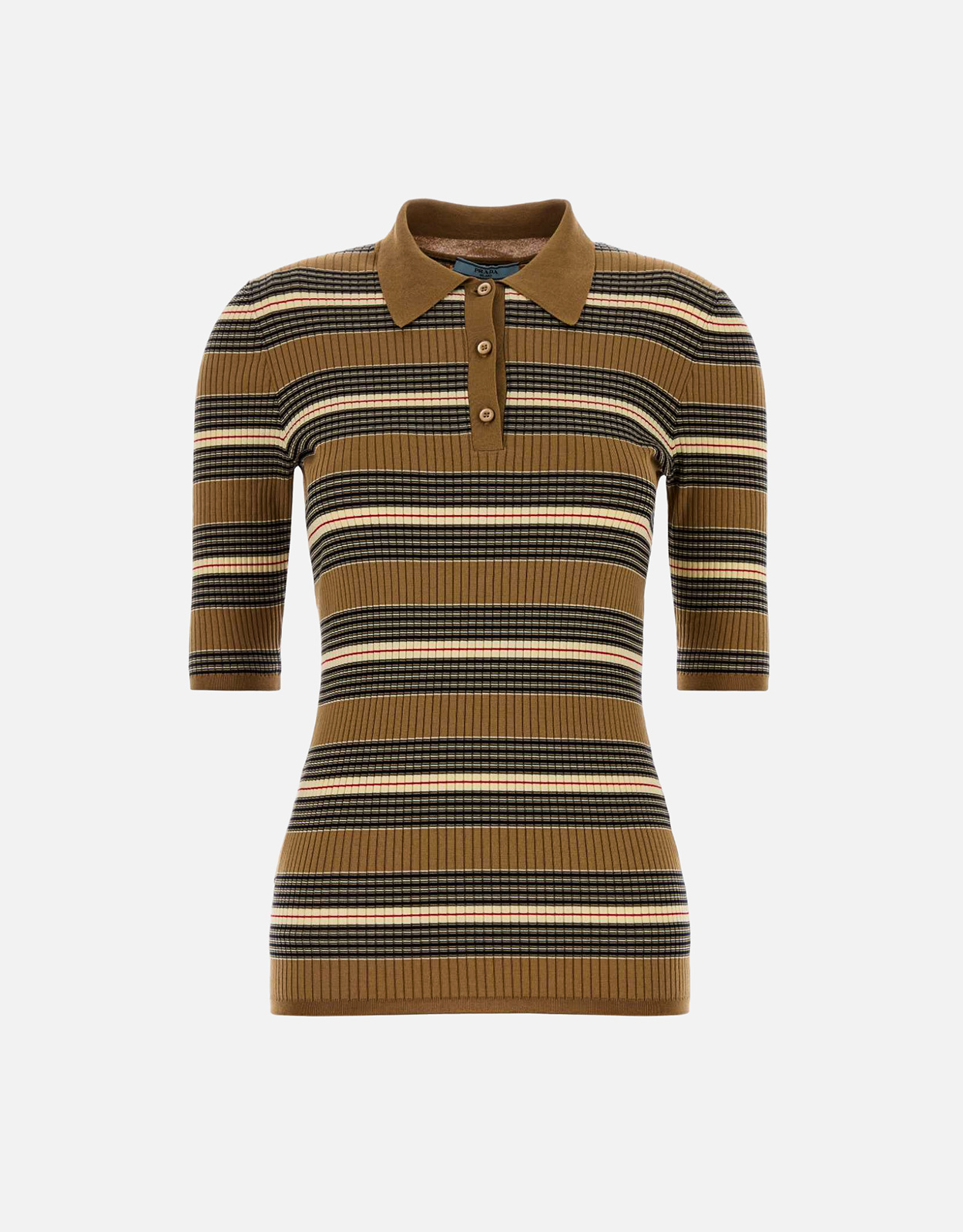 Prada ストライプコットンポロシャツ (すべての新品) IFCHIC.COM