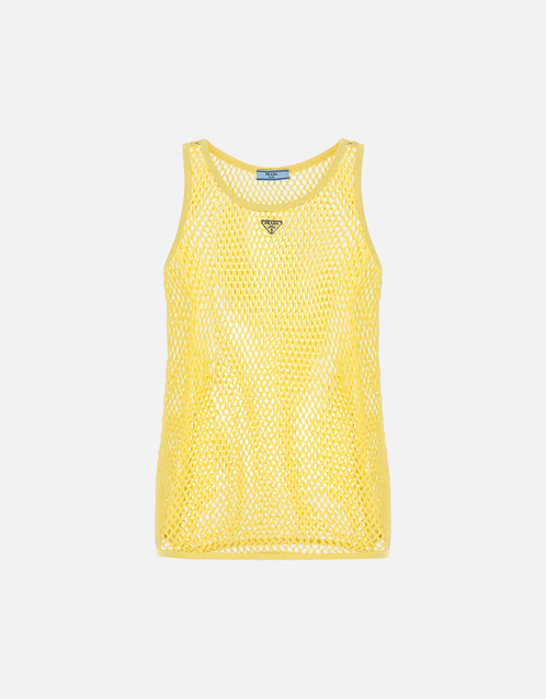 Prada Yellow Cotton Mesh Tank Top (All New In) IFCHIC.COM Prada Yellow Cotton Mesh Tank Top (All New In) IFCHIC.COM