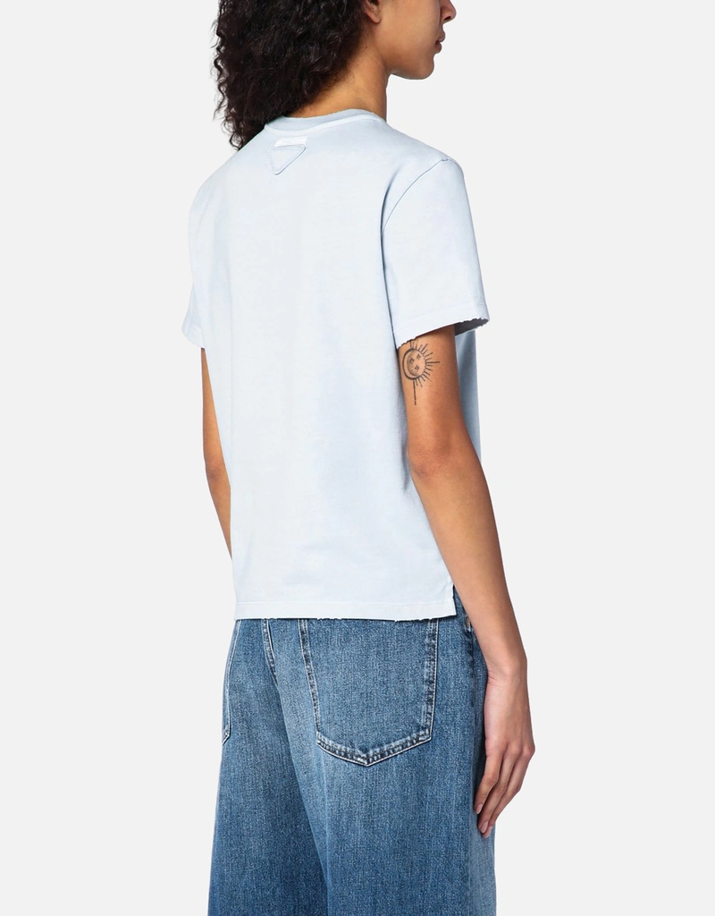 Prada ライトブルー コットンTシャツ (トップス) IFCHIC.COM