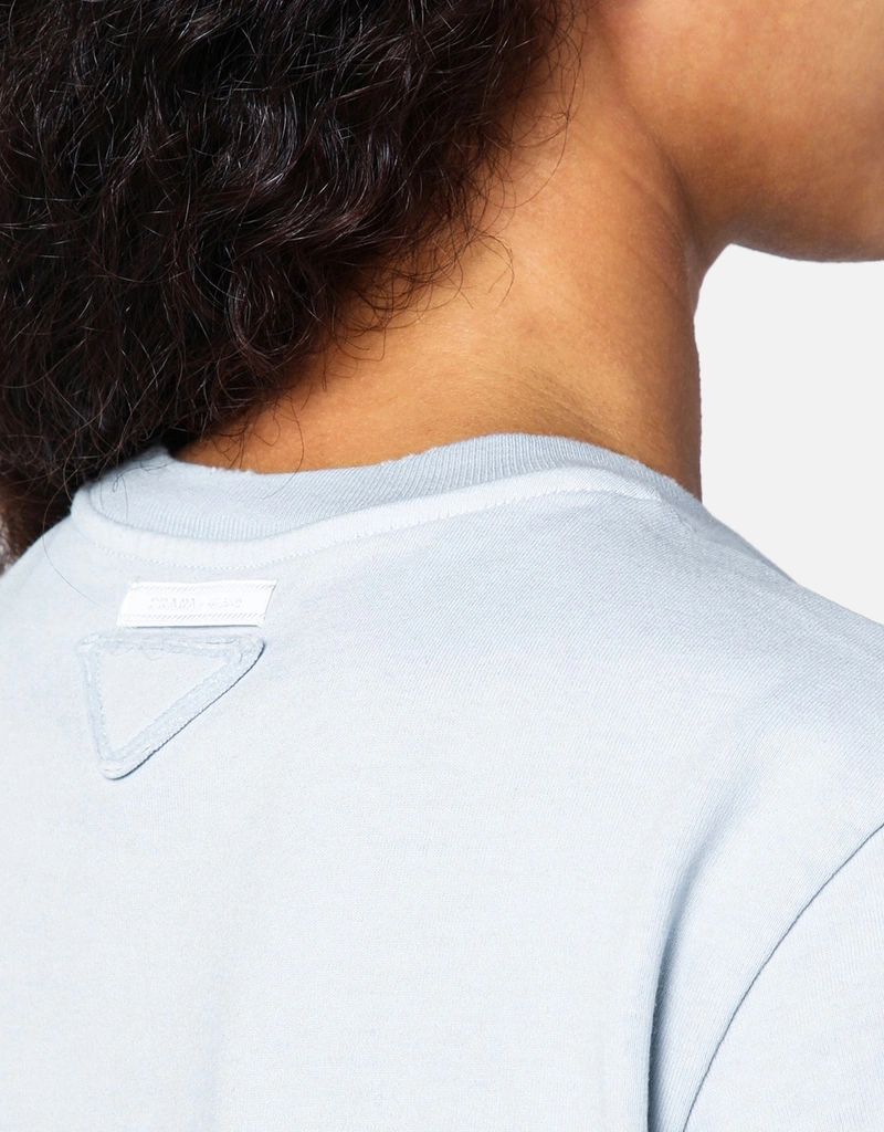 Prada ライトブルー コットンTシャツ (トップス) IFCHIC.COM