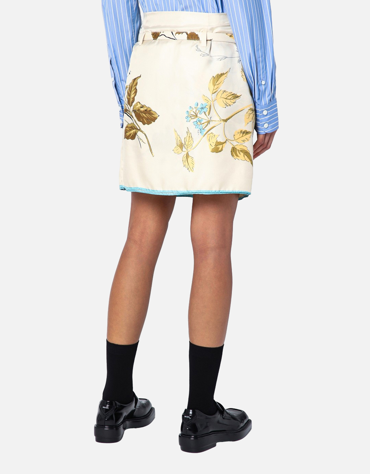 Prada シルクプリント入りサンドカラーミニスカート (ドレス) IFCHIC.COM