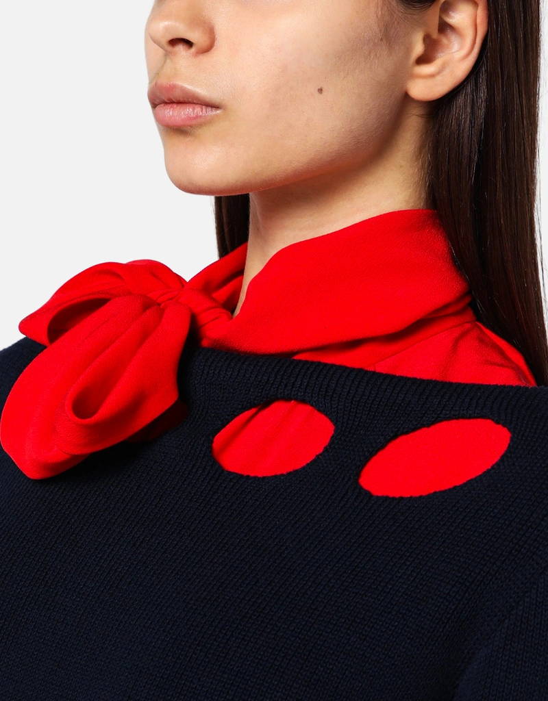 Prada コットンジオメトリックボクシーボートネックスウェット