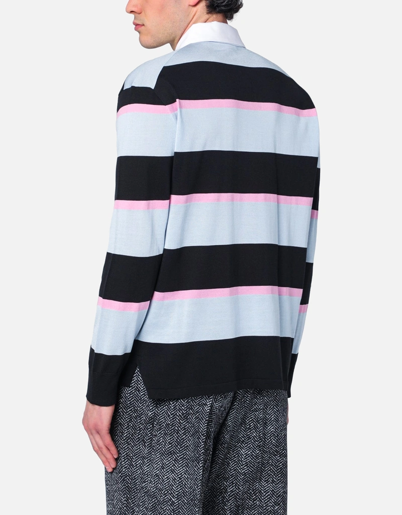 Prada メンズシルクストライプポロシャツ (アパレル,シャツ) IFCHIC.COM