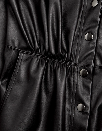 Diversion V-neck Faux Leather Jumpsuits