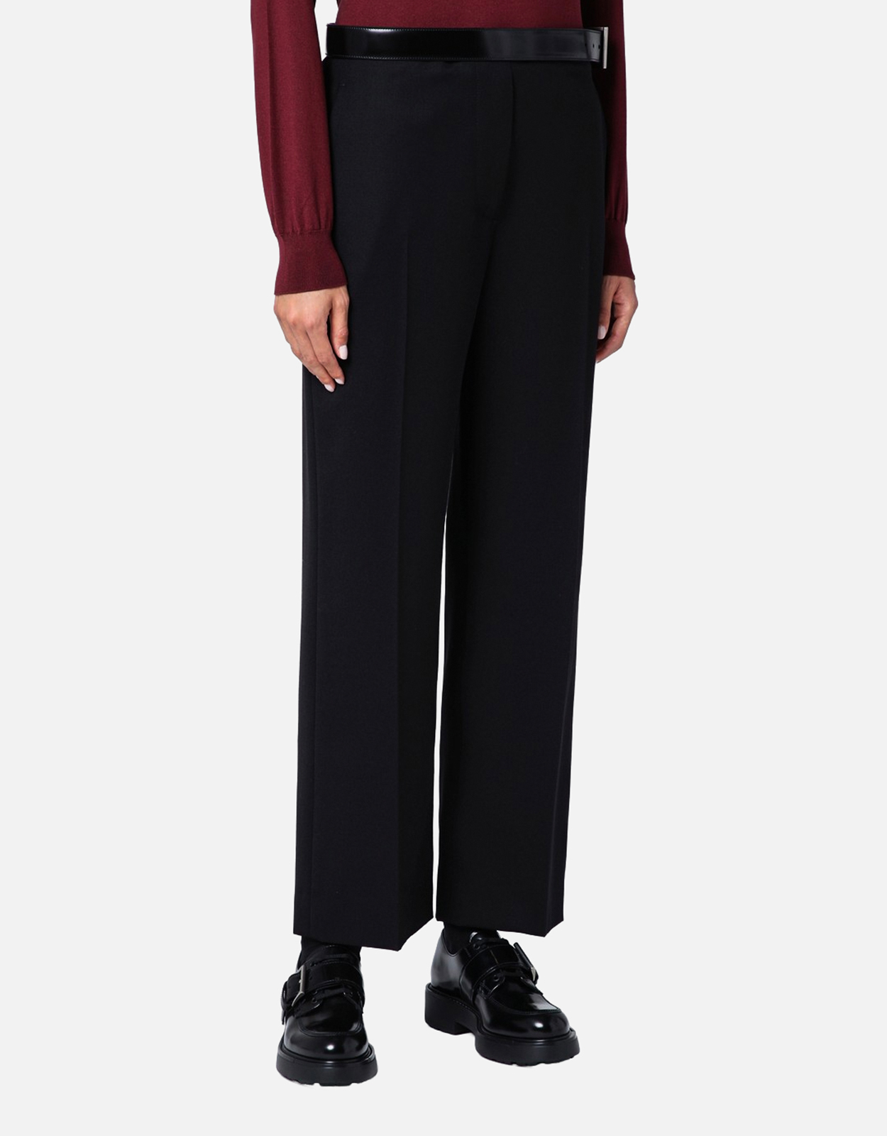 Prada ウールギャバジントラウザーズウィズベルト (パンツ) IFCHIC.COM