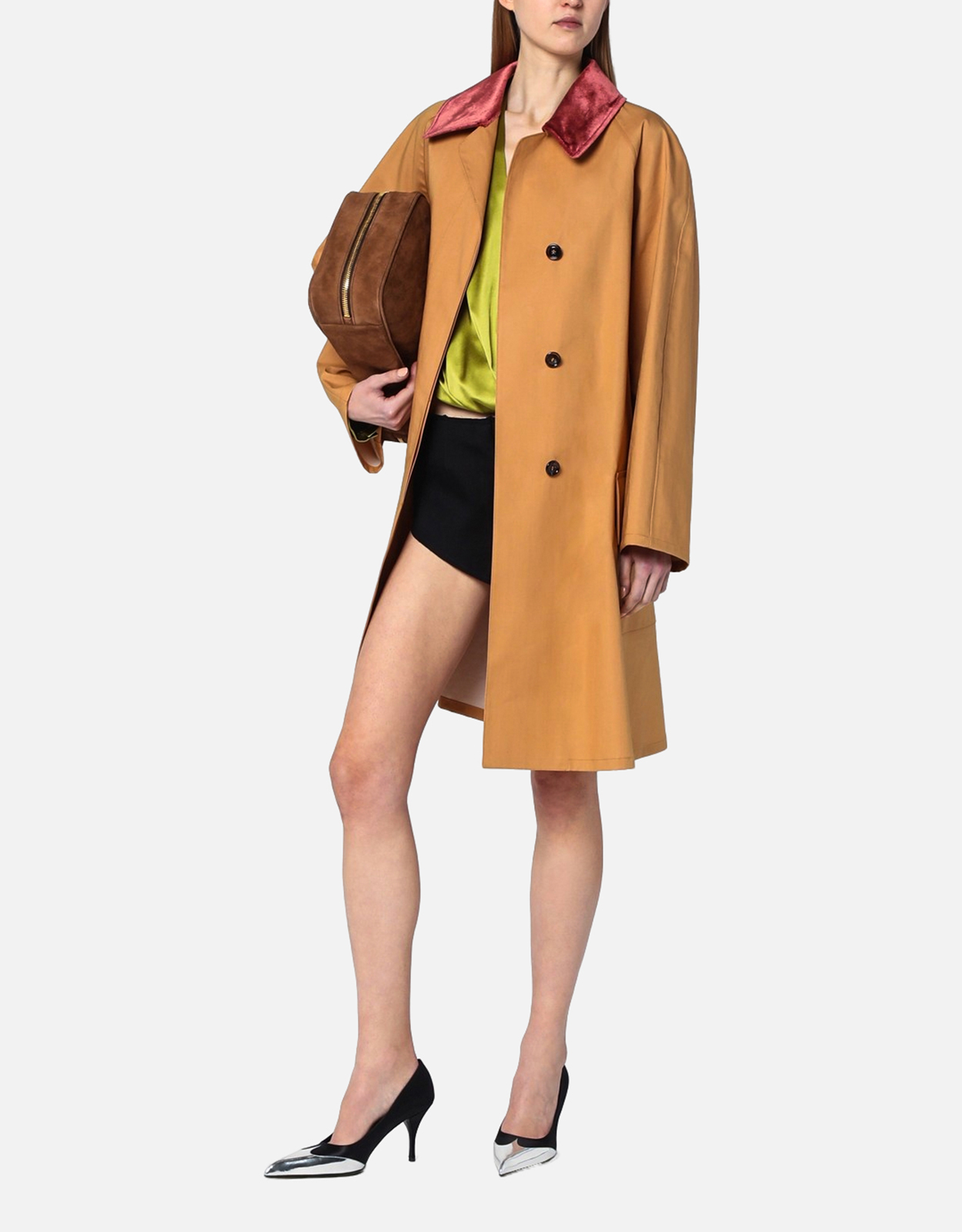 Prada ハニー色コットントレンチコート (すべての新品) IFCHIC.COM