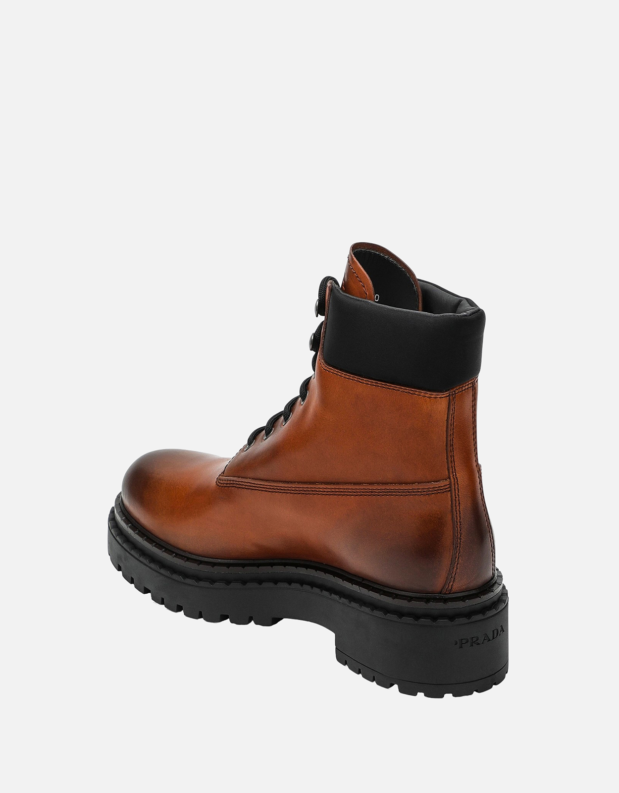 Prada コニャックカラー レザー アンクルブーツ (すべての新品) IFCHIC.COM