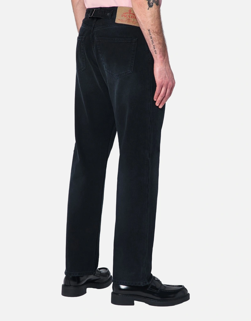 PRADAブラックデニム Prada メンズ ブラック ストレート デニム ジーンズ (すべての新品