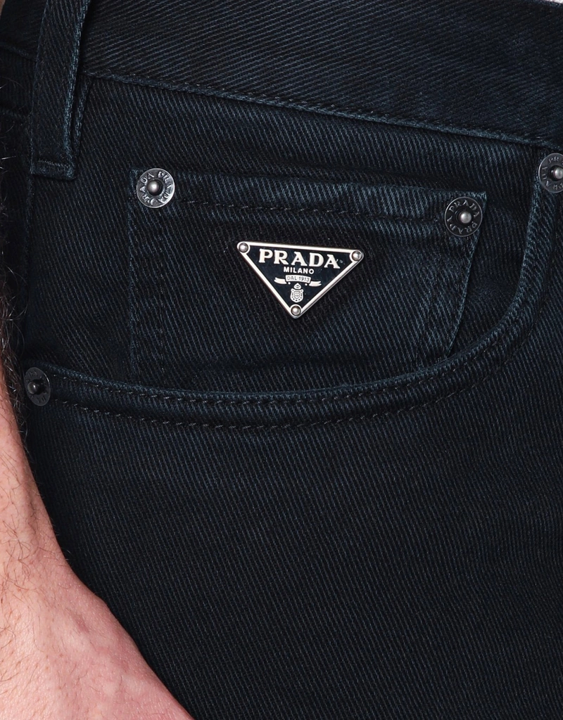 Prada メンズ ブラック ストレート デニム ジーンズ (すべての新品