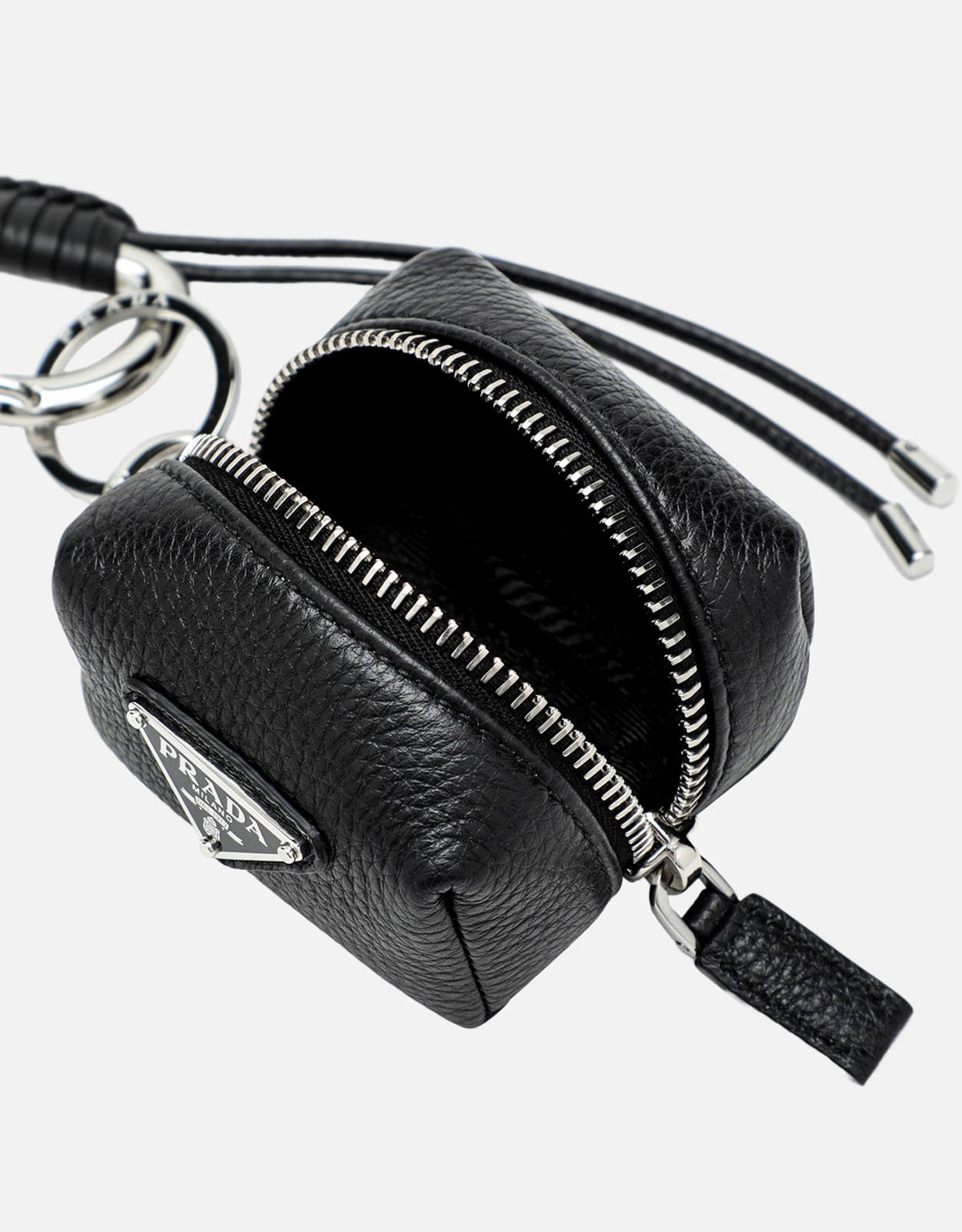 PRADA オーストリッチ レザーキーリング ホルダー チャーム Prada メンズレザーキーリングチャーム (アクセサリ,キーリングと