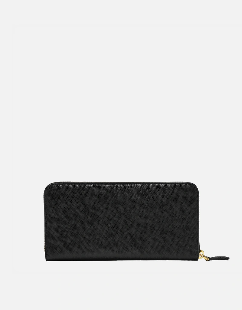 Prada Black Saffiano zip-around wallet (Wallets and Cardholders