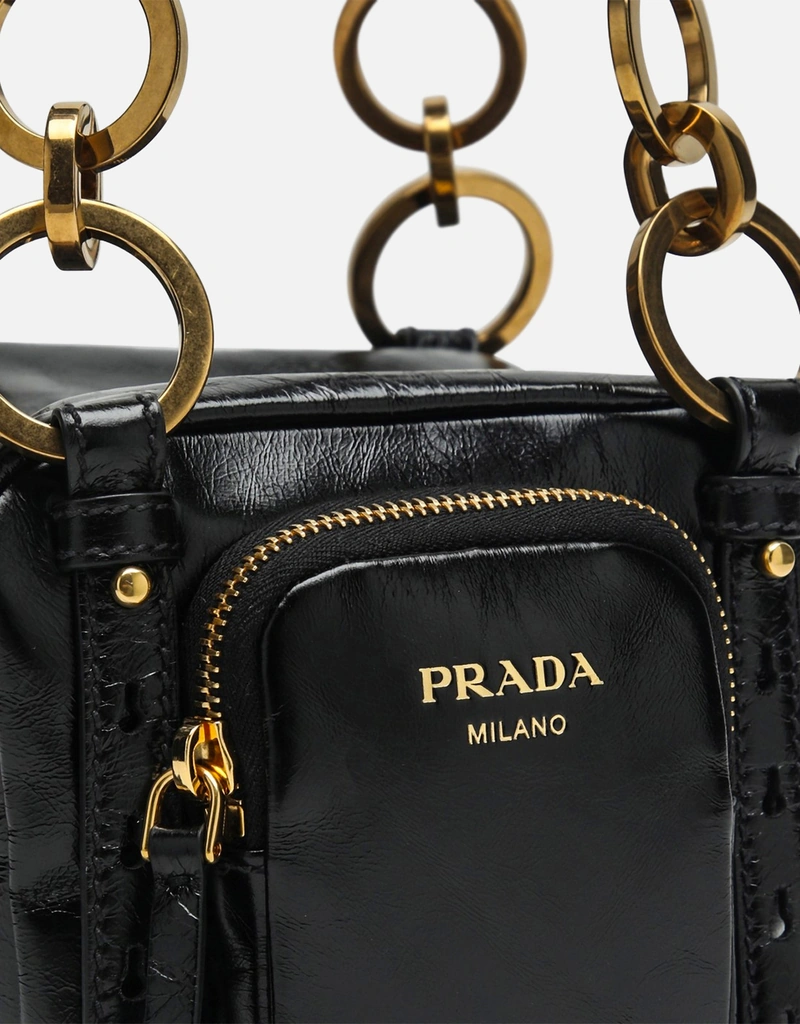 Prada ミニダングルレザーハンドバッグ (すべての新品) IFCHIC.COM