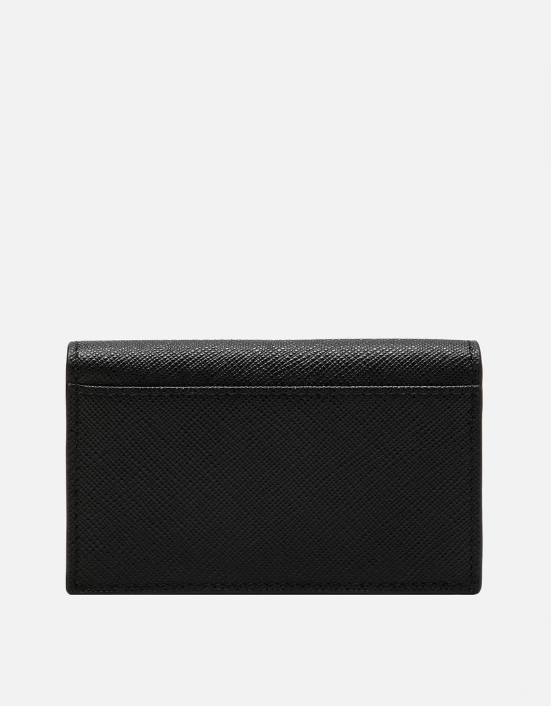 Prada メンズ ブラック サフィアーノレザー フラップ付きカード