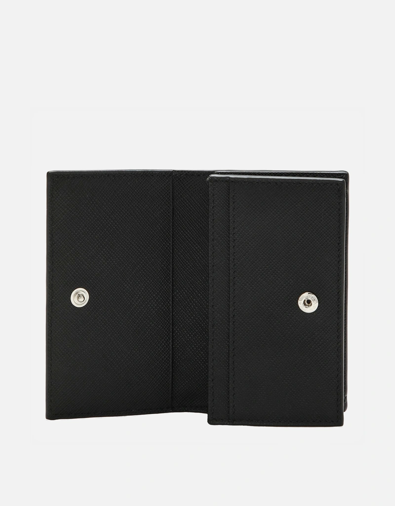 Prada メンズ ブラック サフィアーノレザー フラップ付きカード