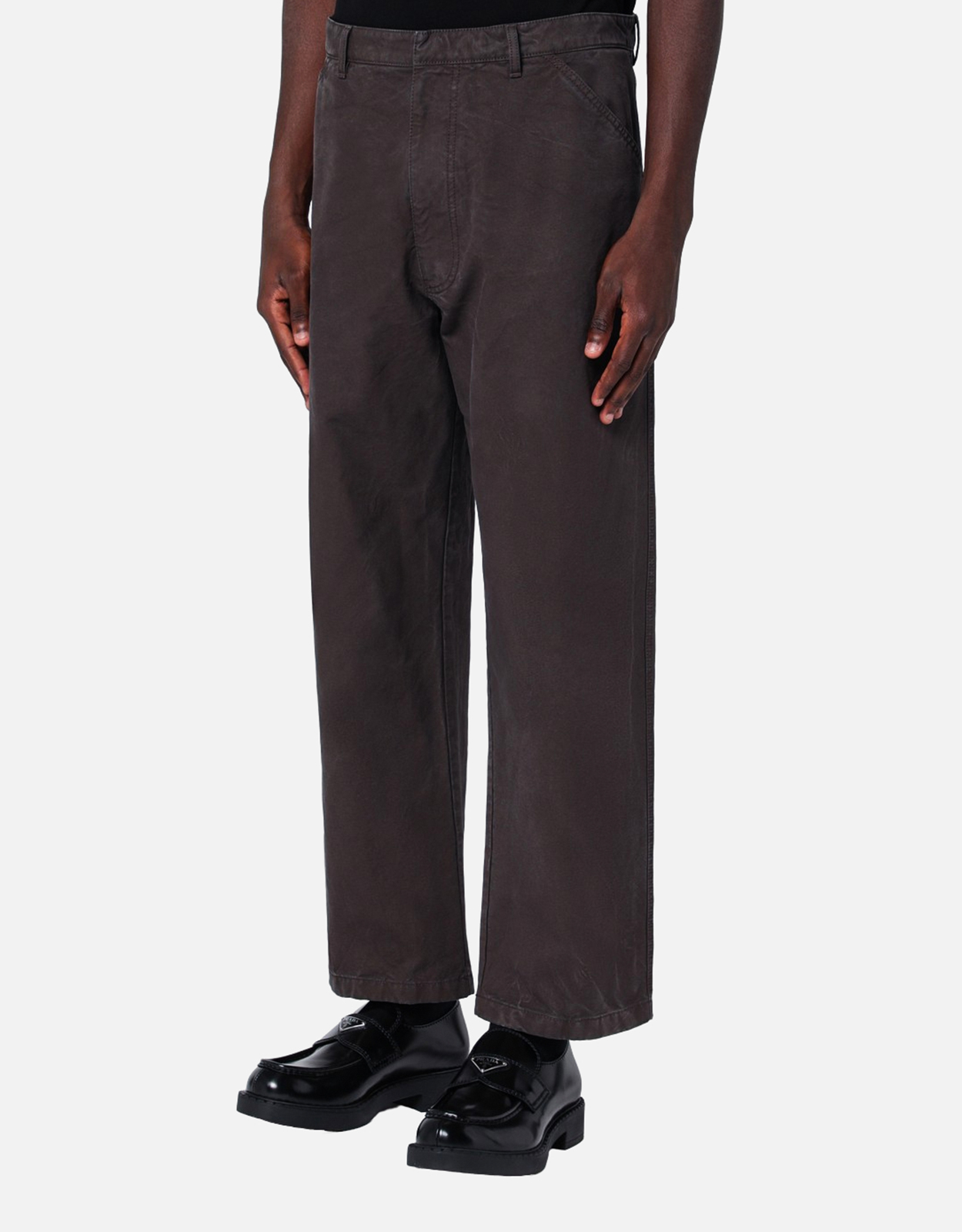 パンツ Archive PRADA slacks brown Prada メンズVintage Effectブラウンコットンパンツ (すべての新品