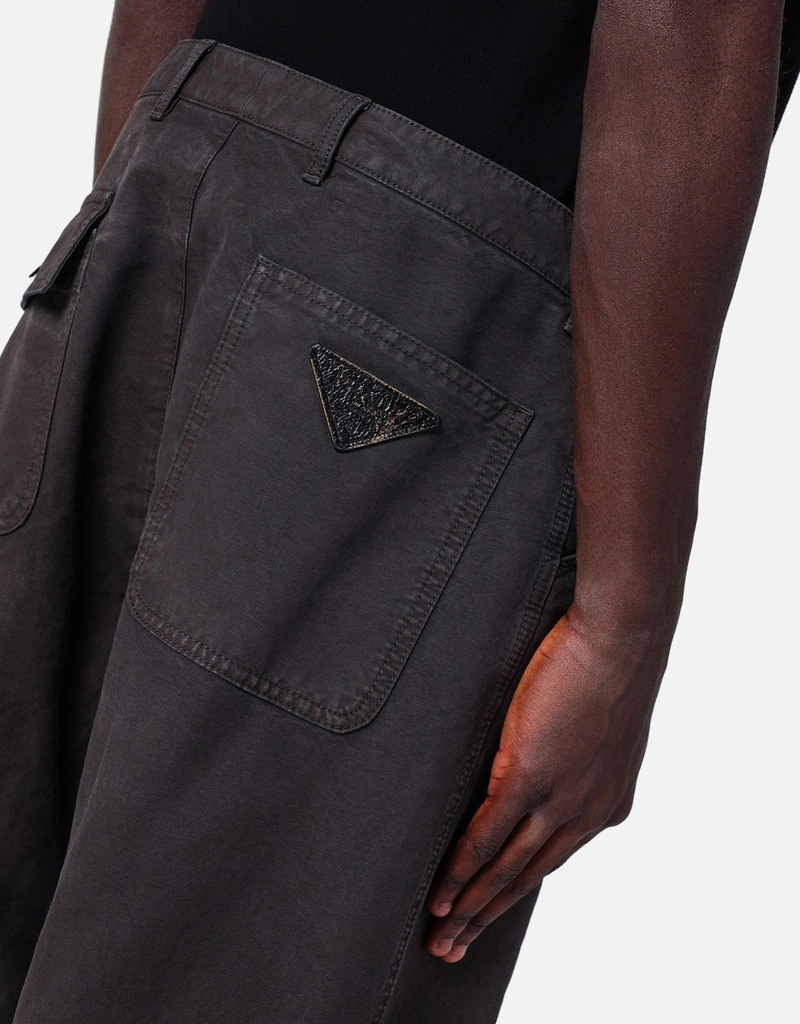 Prada メンズVintage Effectブラウンコットンパンツ (すべての新品