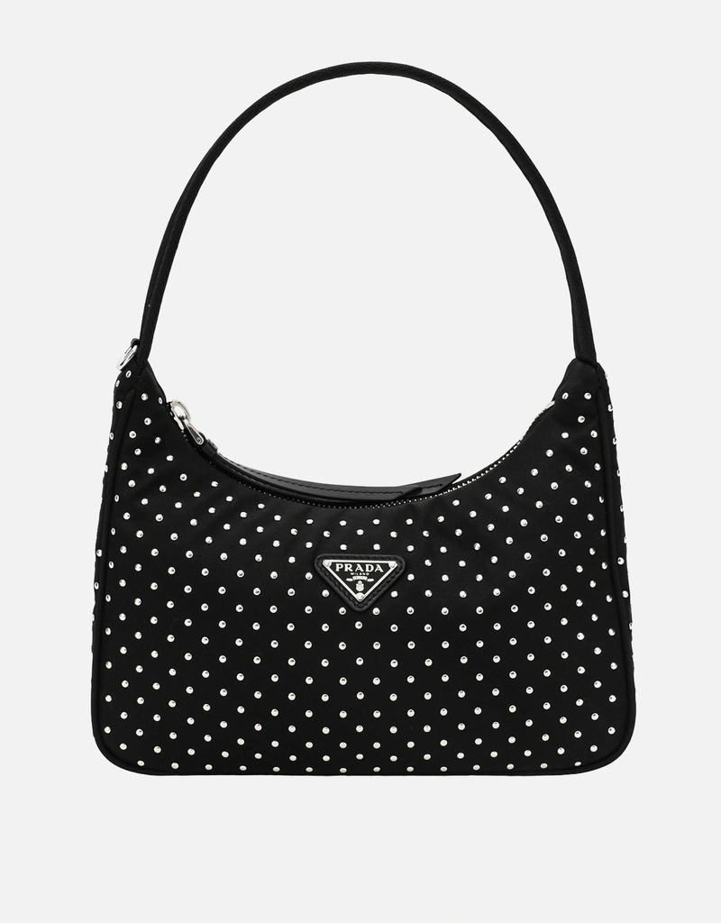 Prada ブラックRe Editionナイロンハンドバッグスタッズ付き (すべての