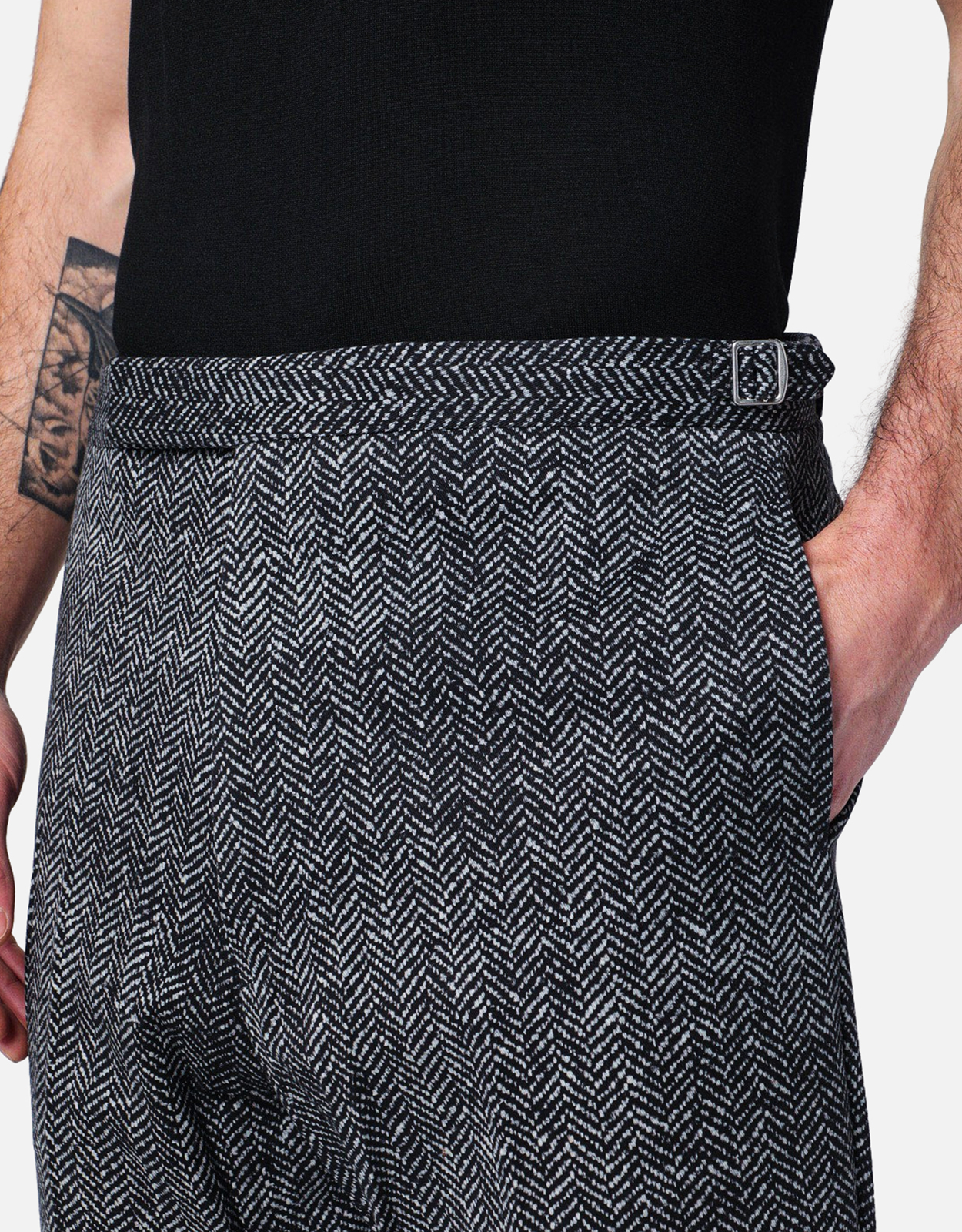Prada Black/white herringbone pants (All New In) IFCHIC.COM