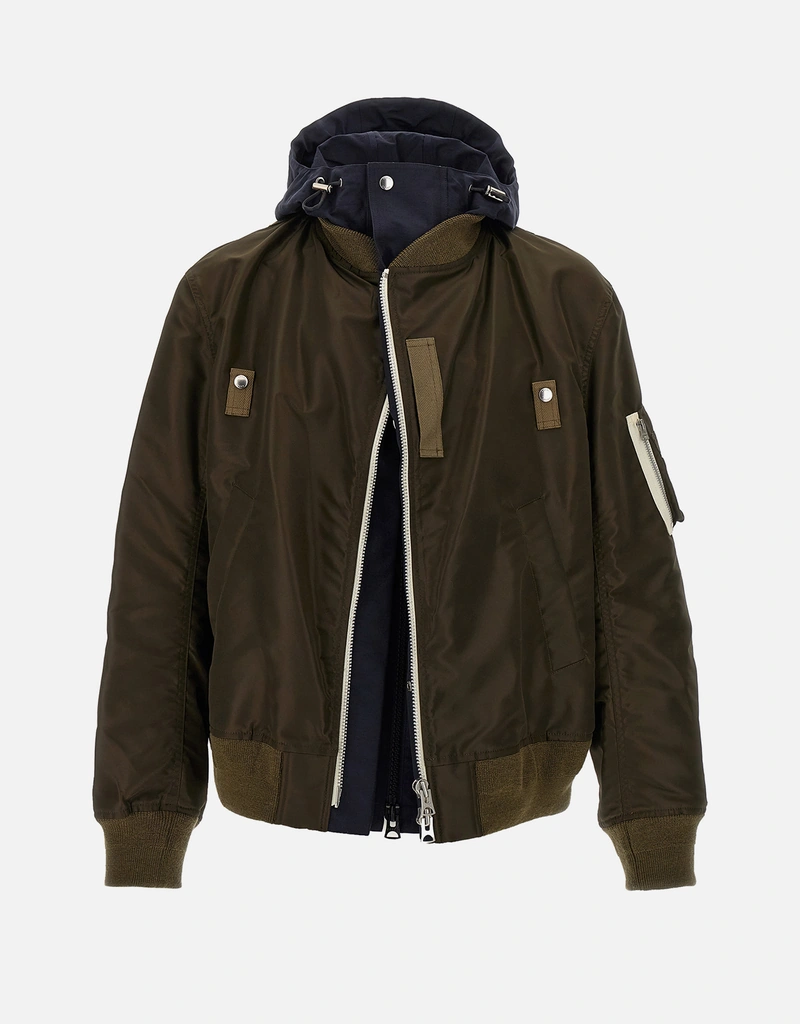 Sacai メンズ ナイロンフーデッドボンバージャケット (すべての新品