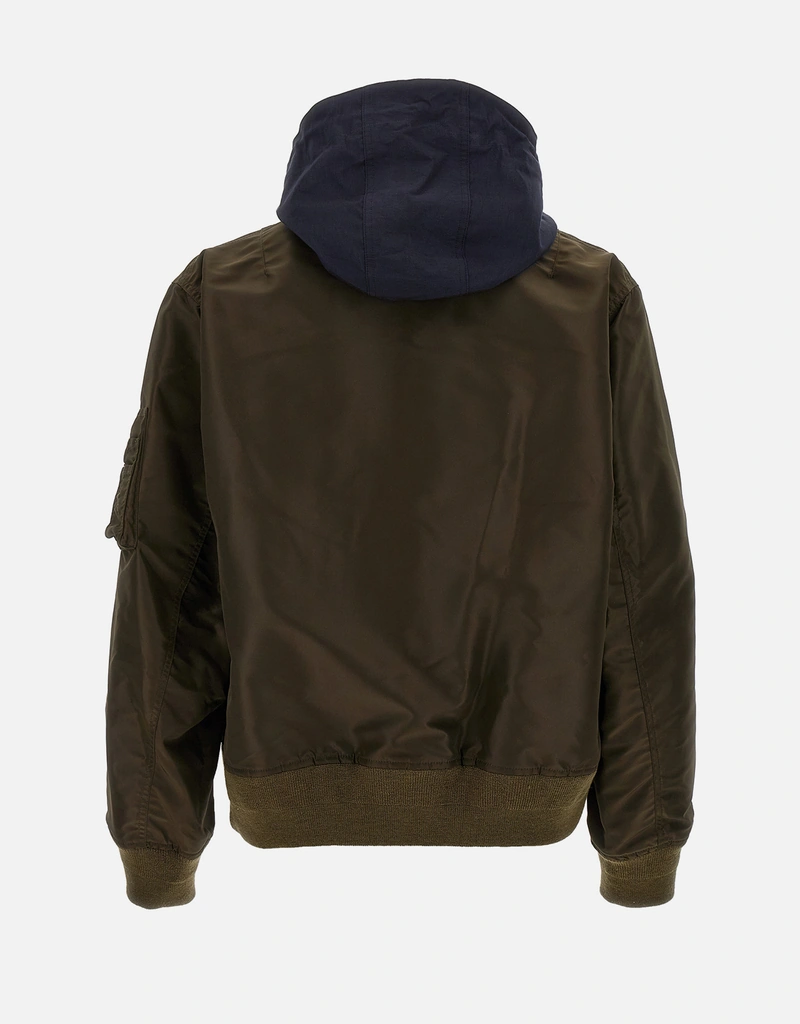 Sacai メンズ ナイロンフーデッドボンバージャケット (すべての新品