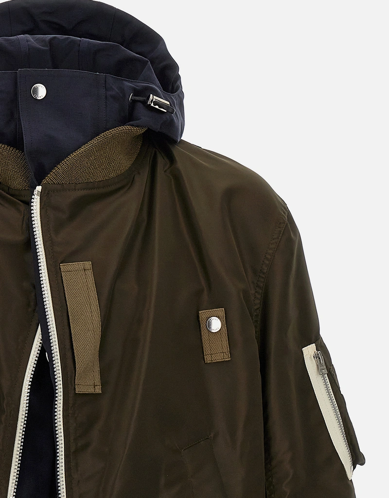 Sacai メンズ ナイロンフーデッドボンバージャケット (すべての新品