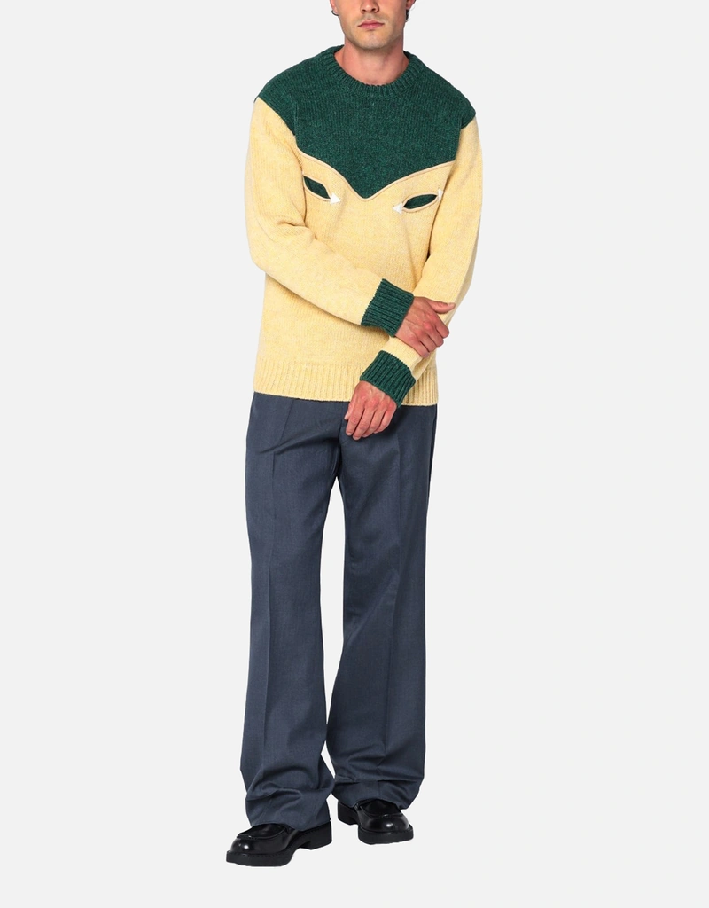 Prada Cream and emerald green wool sweater (Shirts) IFCHIC.COM