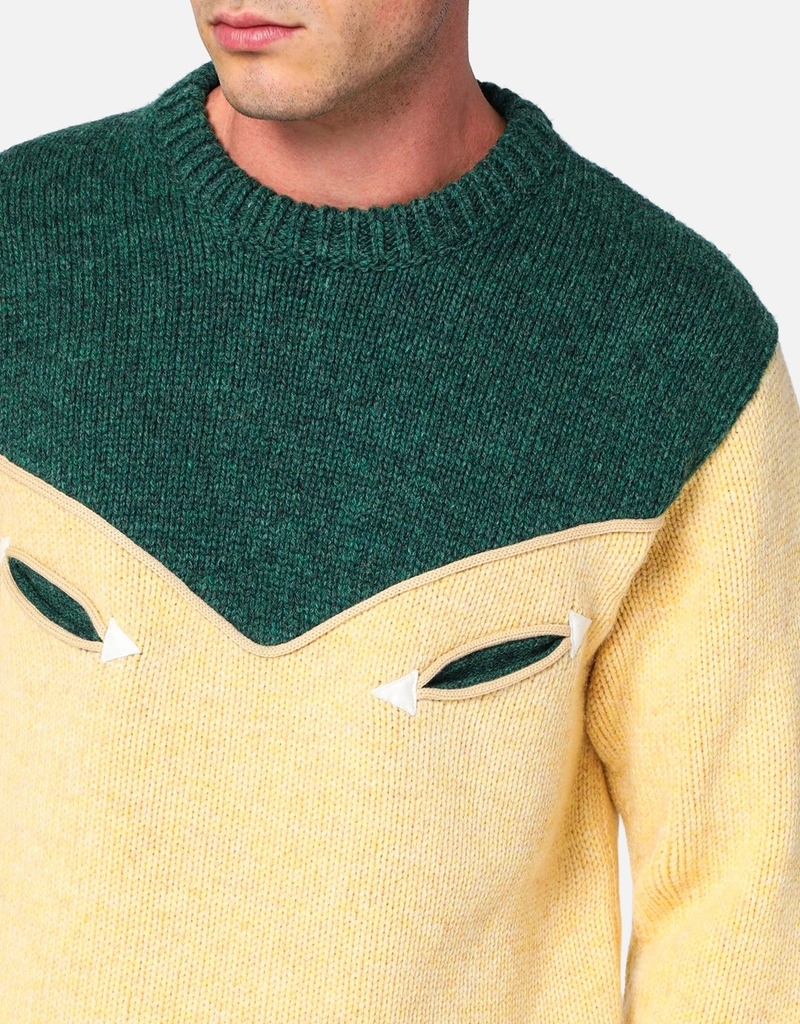 Prada Cream and emerald green wool sweater (Shirts) IFCHIC.COM