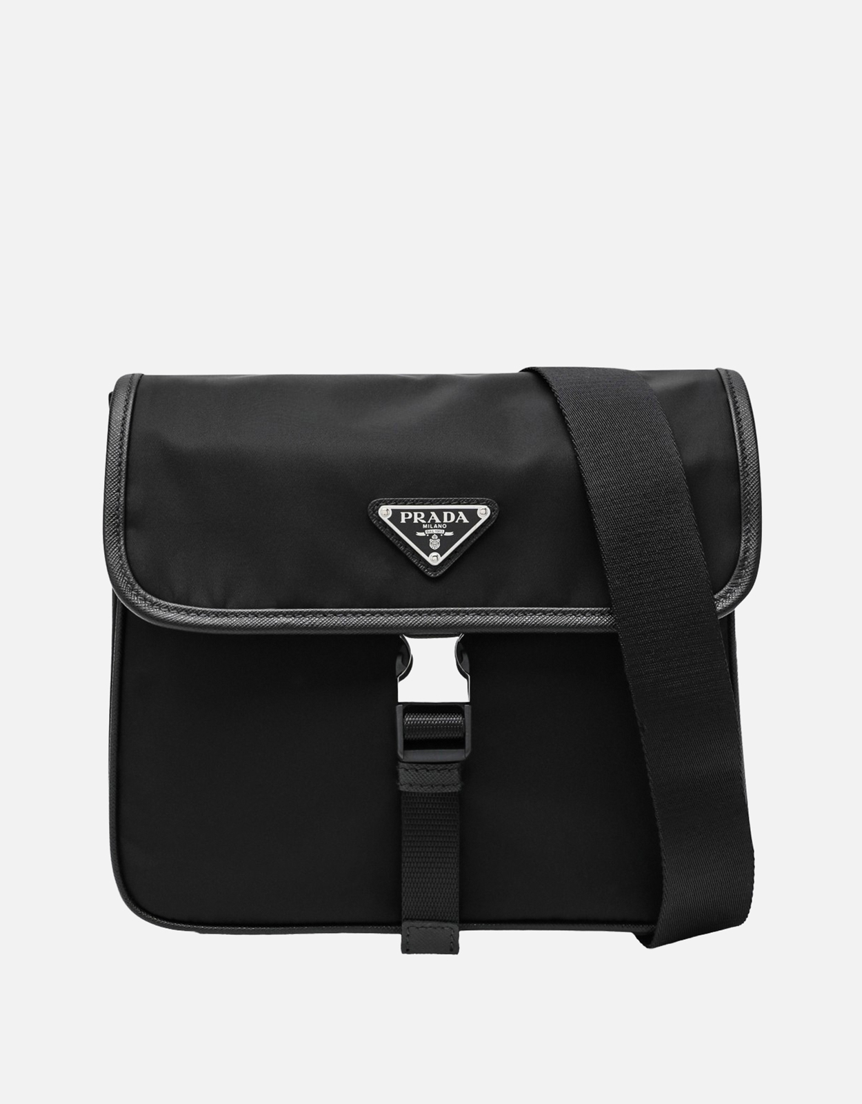 Prada メンズ Re-Nylonとサフィアーノレザーショルダーバッグ (バッグ