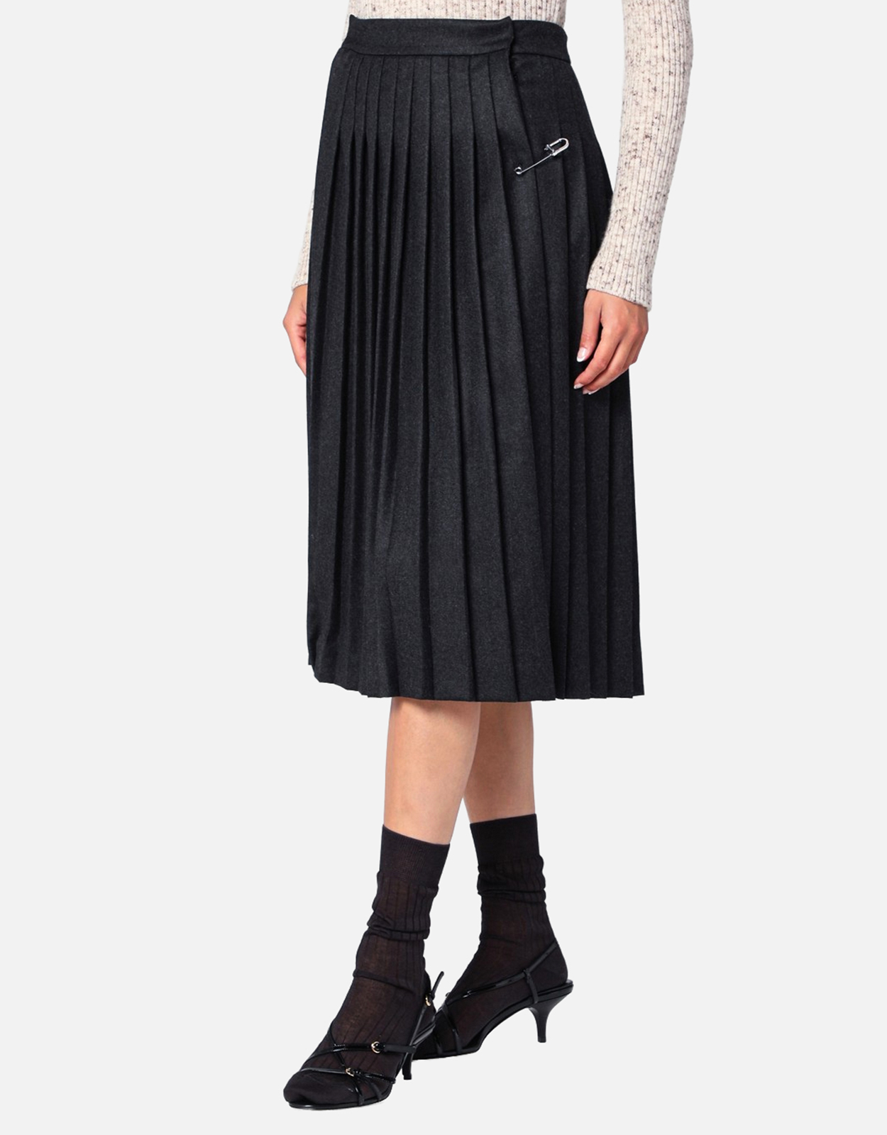 新品未使用⭐︎PRADA フレアスカート Prada プリーツヴァージンウールラップフレアスカート (ドレス) IFCHIC.COM