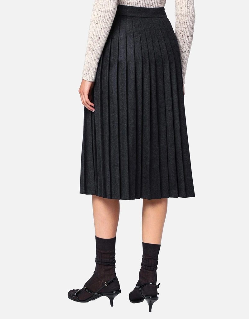 Prada プリーツヴァージンウールラップフレアスカート (ドレス) IFCHIC.COM