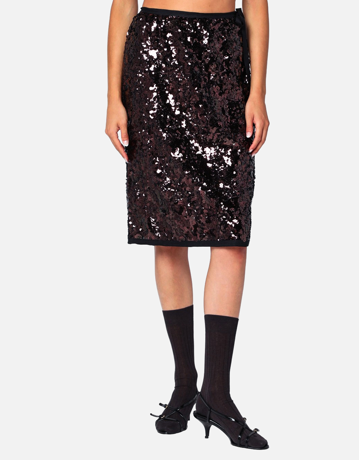 Prada Prada Plum-coloured sequined skirt - IT 40　Prada プラムカラーのスパンコール付きスカート - IT 40