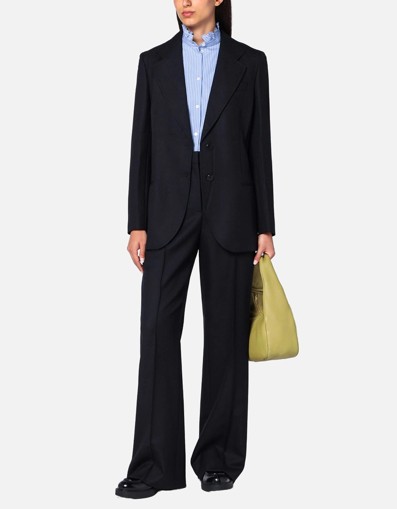 PRADA ワイドスラックス Prada ワイドパンツ | ブラック | FARFETCH JP