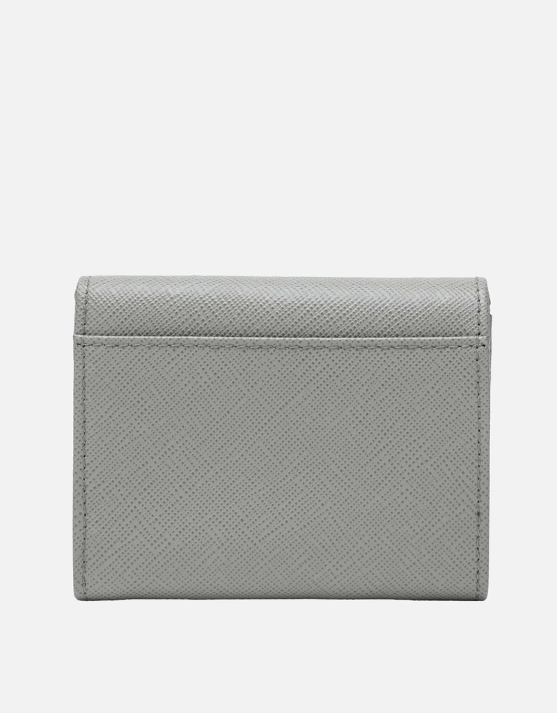 PRADA サフィアーノレザー 三つ折り財布 ライトグレー Prada スモールライトグレーサフィアーノレザーウォレット (財布と