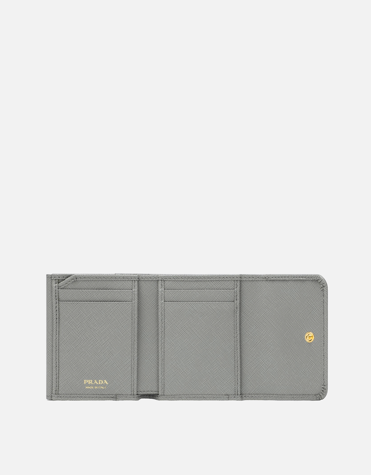 Prada ライトグレー小さいサフィアーノレザー財布 (財布とカード