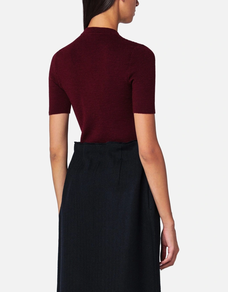 Prada ショートスリーブ初剪ウールペンダントスリムフィットセーター