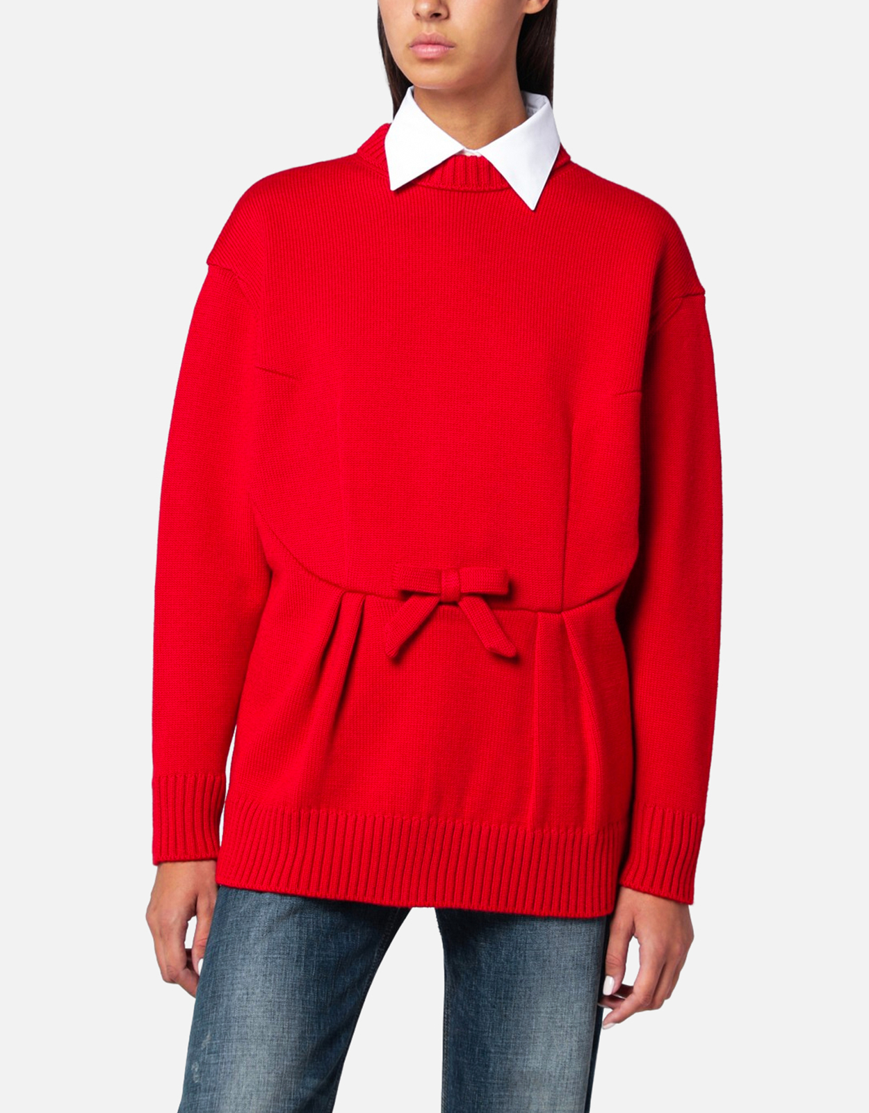 Prada レッドウールセーターリボン付き (トップス) IFCHIC.COM