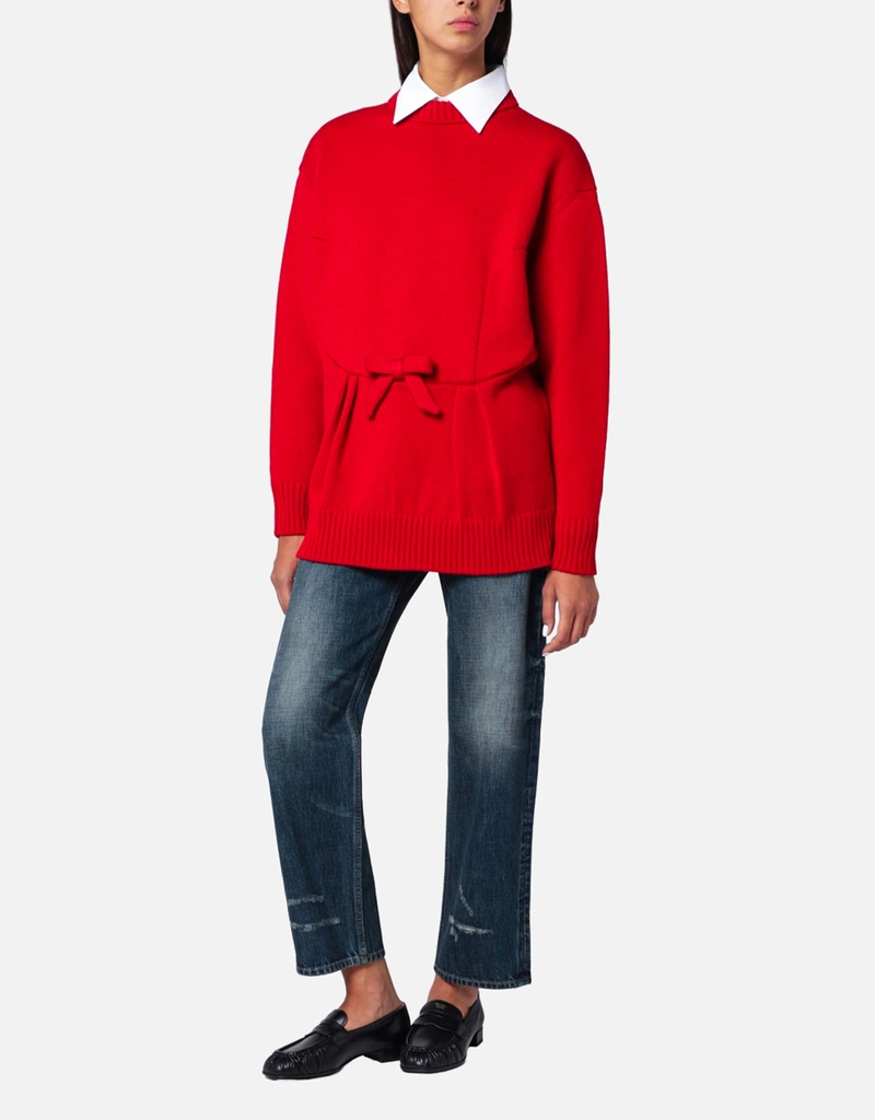 Prada レッドウールセーターリボン付き (トップス) IFCHIC.COM