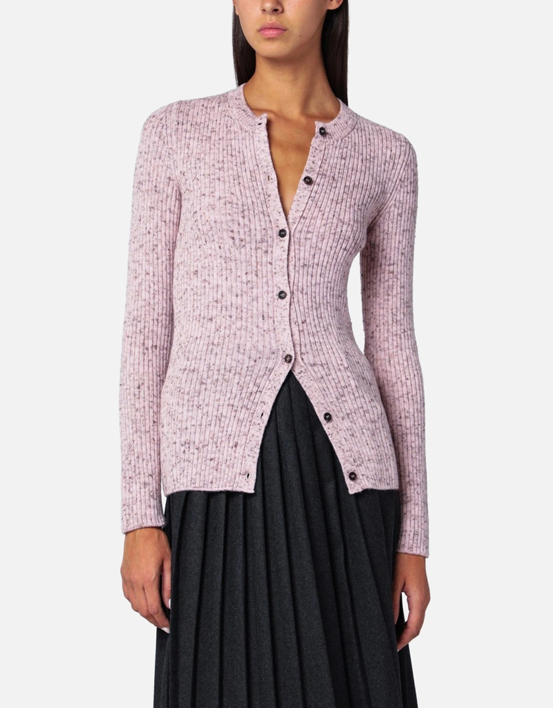 Prada Pink ribbed wool cardigan (Tops) IFCHIC.COM