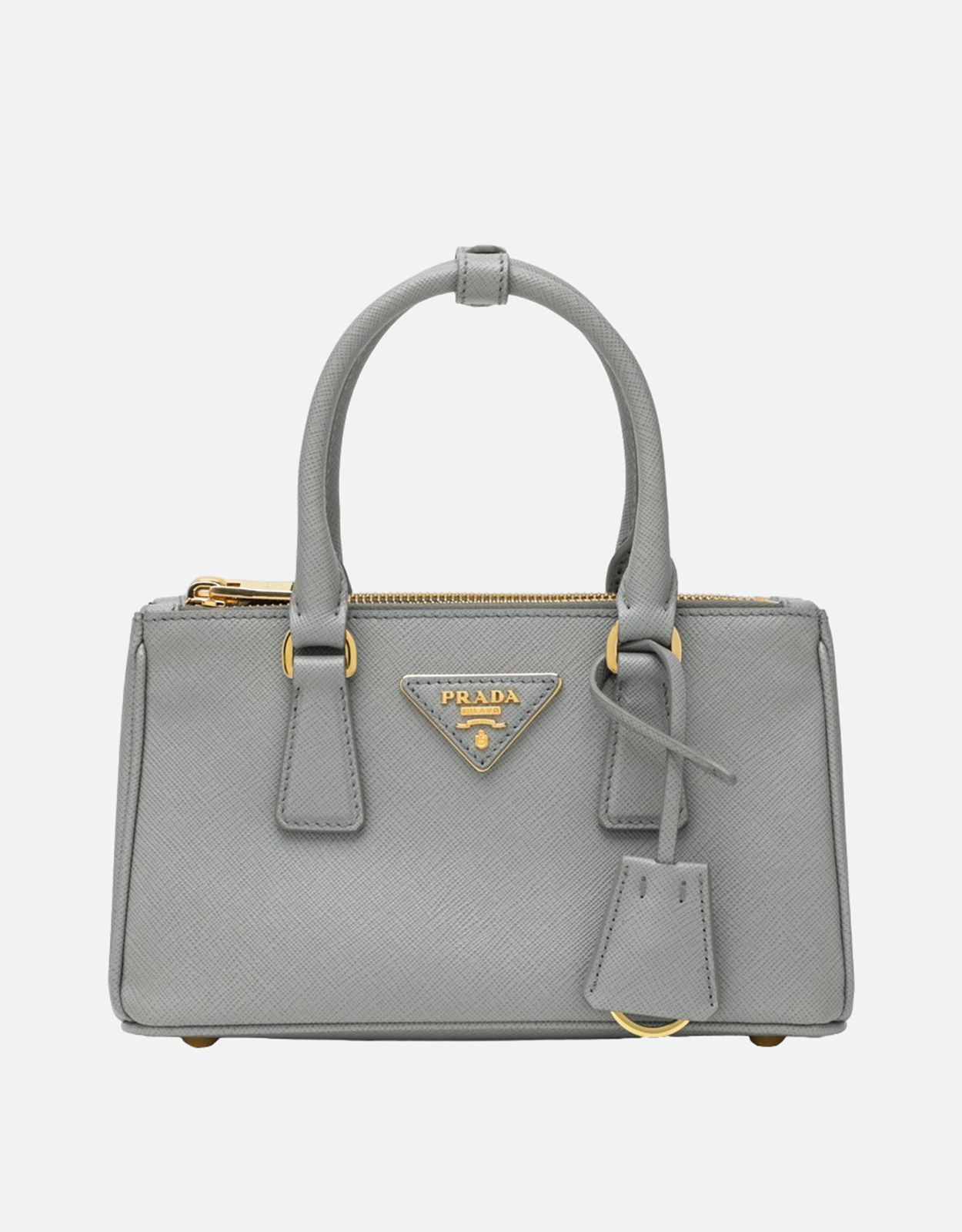 Prada ガレリア ミニ レザーバッグ ライトグレー (すべての新品