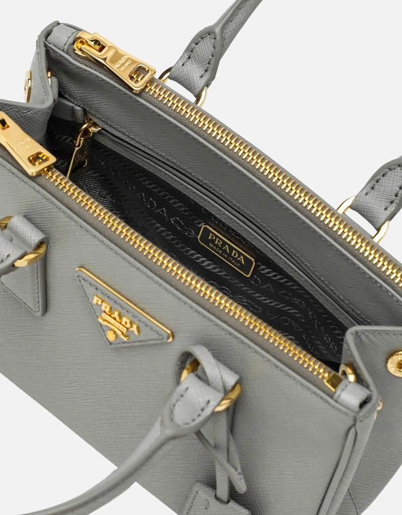 Prada ガレリア ミニ レザーバッグ ライトグレー (すべての新品