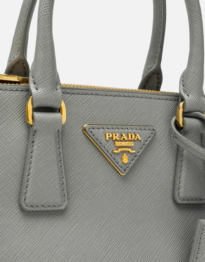 Prada ガレリア ミニ レザーバッグ ライトグレー (すべての新品