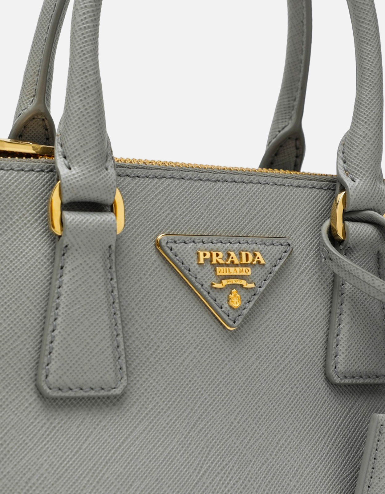 Prada ガレリア ミニ レザーバッグ ライトグレー (すべての新品