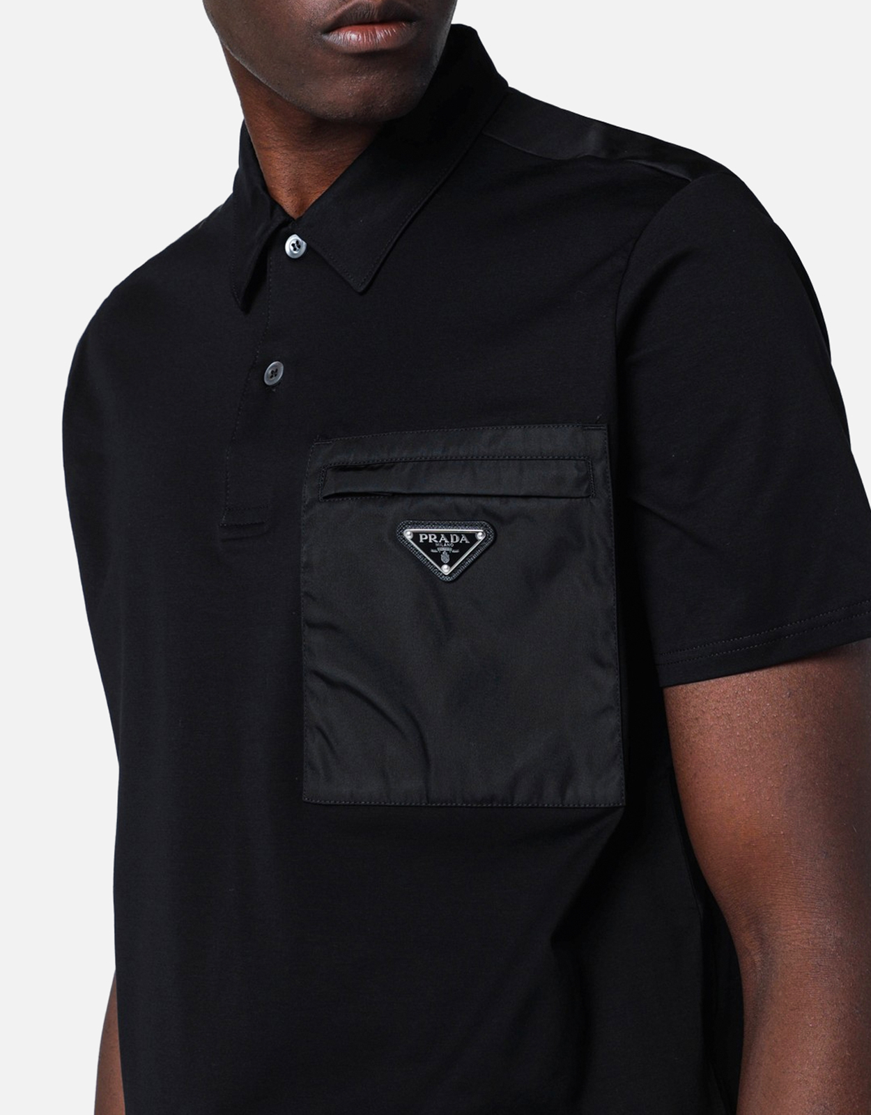 Prada メンズ ブラック コットン ストレッチ アンド リ ナイロン