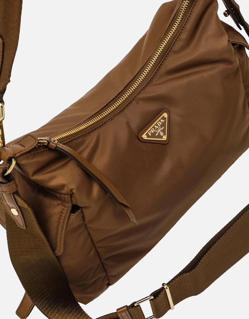 Prada Prada Explore large Brandy bag in Re-Nylon and leather (All